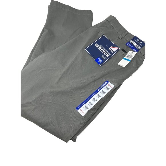 Izod SportFlex Waistband Stretch Straight Fit Pants 36x30 Performance Gray - Picture 1 of 7